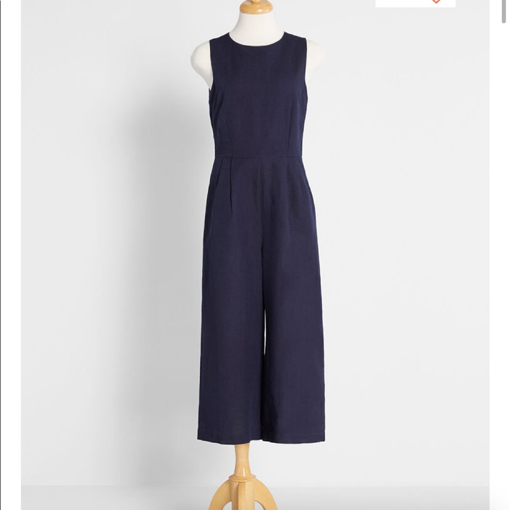 Blue Linen Jumpsuit